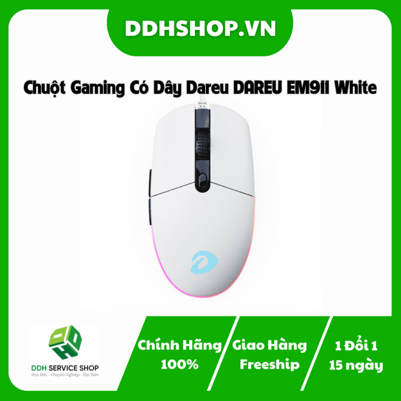 Chuột Gaming Có Dây Dareu DAREU EM911 White