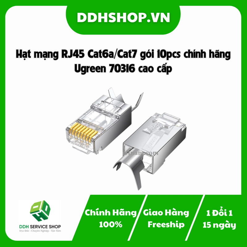 Hạt mạng RJ45 Cat6aCat7 gói 10pcs chính hãng Ugreen 70316 cao cấp