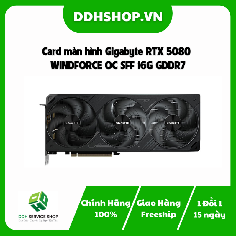 Card màn hình Gigabyte RTX 5080 WINDFORCE OC SFF 16G GDDR7 (GV-N5080WF3OC-16GD)