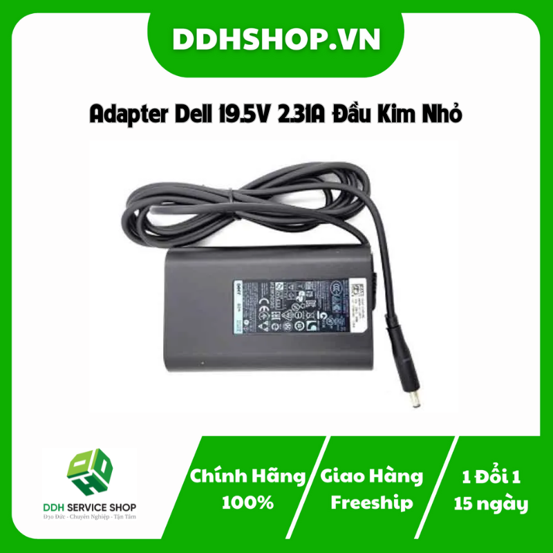 Adapter Dell 19.5V 2.31A Đầu Kim Nhỏ