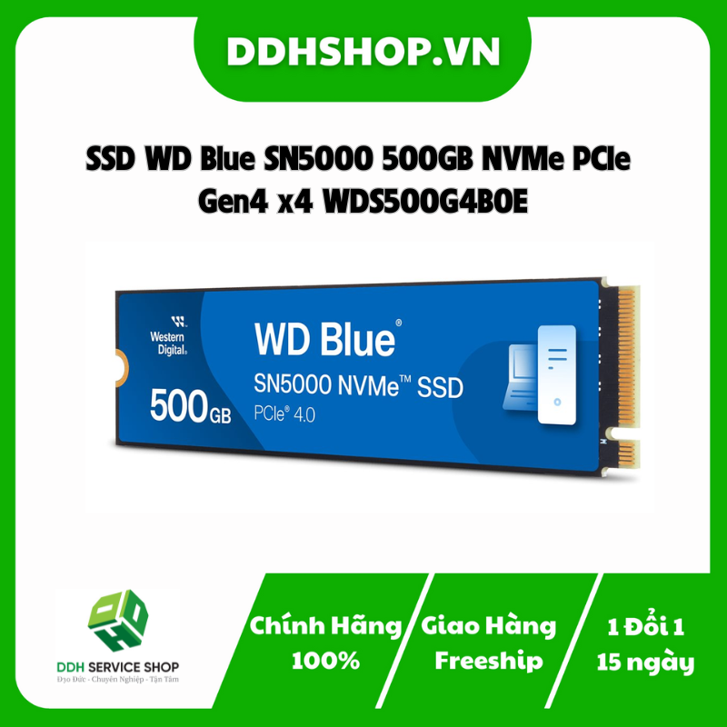 Ổ cứng SSD WD Blue SN5000 500GB NVMe PCIe Gen4 x4 WDS500G4B0E
